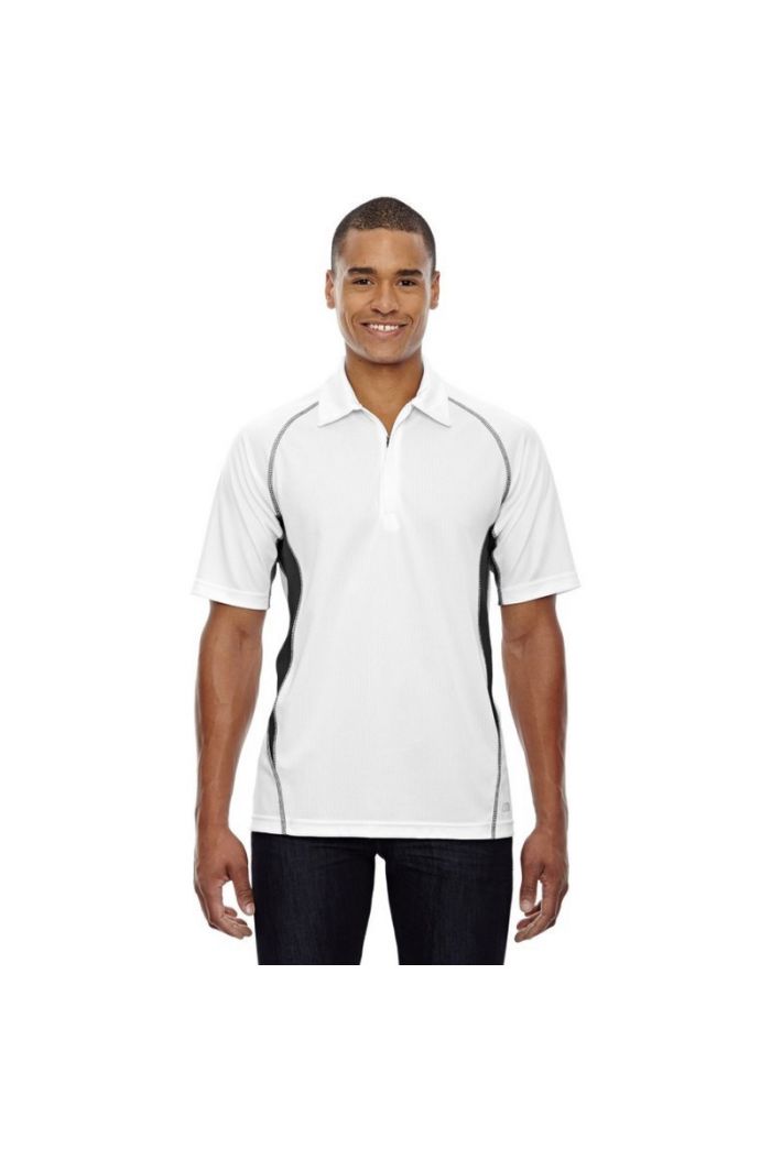 North End Sport Red Men's Serac UTK cool logik Performance Zippered Polo