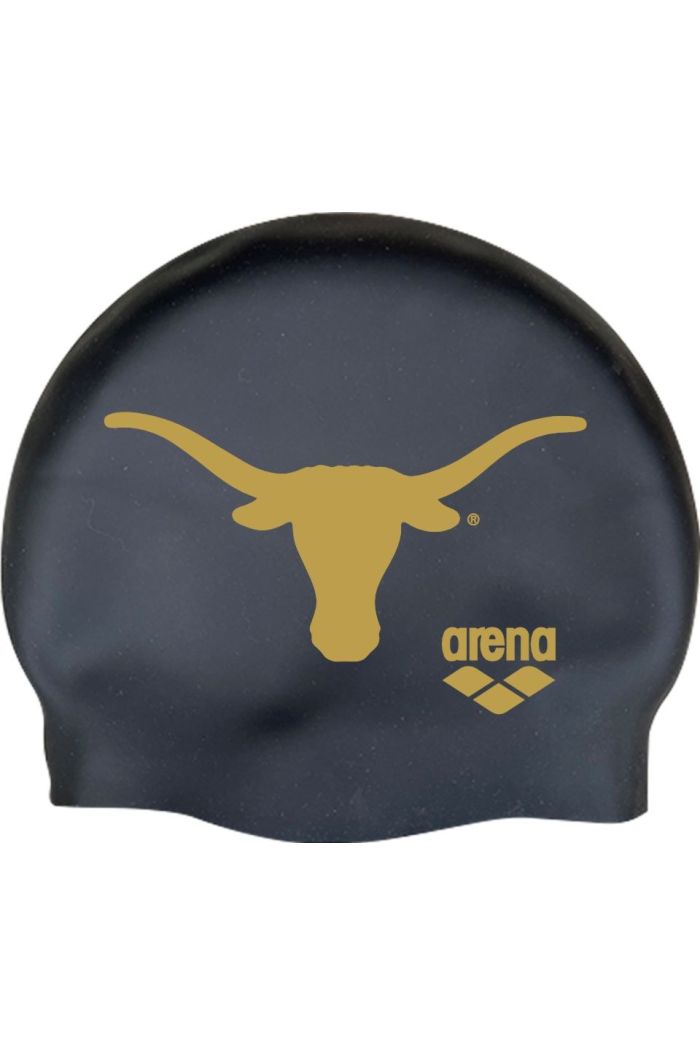 Texas Longhorn Matte Black Foil Silicone Swim Cap