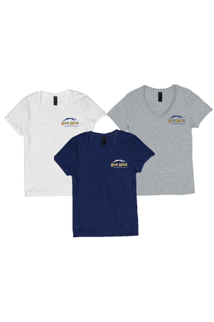 Ladies V Neck T-Shirt Chest Logo