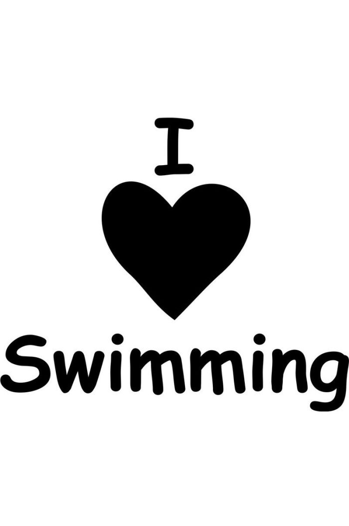D&J Sports " I Love Swim" Sticker 